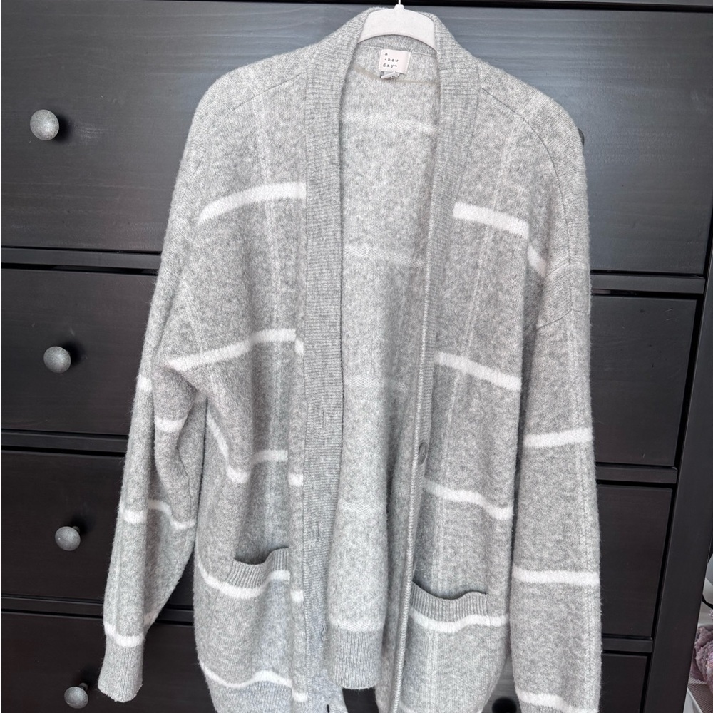 Cozy Gray Striped Sweater